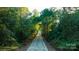 Long private driveway leading to house through lush trees at 1235 Bob Falls Dr, Shelby, NC 28150