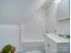 Simple bathroom with shower/tub combo and updated vanity at 540 Harbor Rd, Norwood, NC 28128