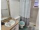 Simple bathroom with a shower/tub combo and vanity at 910 Mcalway Rd # A, Charlotte, NC 28211