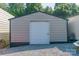 Metal storage shed with roll-up door at 5067 E Dixon Blvd, Kings Mountain, NC 28086