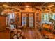Rustic interior with stained glass doors and unique decor at 5067 E Dixon Blvd, Kings Mountain, NC 28086