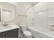 Clean bathroom with shower/tub combo and modern vanity at 433 Nathaniel Way # Brx0033, Charlotte, NC 28213