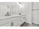 Double vanity bathroom with modern finishes at 440 Nathaniel Way # Brx0041, Charlotte, NC 28213