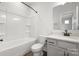 Clean bathroom with a bathtub, toilet, vanity, and shower at 440 Nathaniel Way # Brx0041, Charlotte, NC 28213