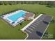 Aerial view of community pool and parking area at 744 Olde England Dr, Lincolnton, NC 28092