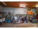 Spacious garage with workbench and storage cabinets at 4537 Sunrise Beach Rd, Catawba, NC 28609