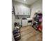 Laundry room with washer, dryer, and built-in cabinets at 4050 Fairview Ln, Maiden, NC 28650