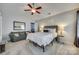 Main bedroom with ceiling fan and ample closet space at 4428 Hounds Run Dr, Matthews, NC 28105