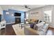 Spacious living room with sectional sofa and fireplace at 1814 Mill Creek Ln, Concord, NC 28025