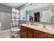 Clean bathroom with double sinks, shower, and tub at 5051 Meanna Dr, Clover, SC 29710