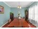 Formal dining room with hardwood floors and a chandelier at 5051 Meanna Dr, Clover, SC 29710