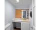 Small bathroom with single sink vanity, toilet, and shower at 900 Alma Ave, Kannapolis, NC 28081