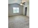 Large main bedroom with carpeted floor and ceiling fan at 229 Lake George Dr, Shelby, NC 28152