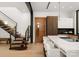 Stunning wood staircase with glass and metal accents at 237 Marsh Rd # 101, Charlotte, NC 28209