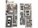 Two-story home floor plan showcasing a two-bedroom, two-bathroom layout, and a garage at 1253 Falling Acorn Ln, Concord, NC 28027