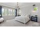 Main bedroom with a plush bed, large windows, and stylish decor at 2008 Stratford Ave, Charlotte, NC 28205