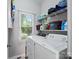 Laundry room with washer, dryer, and shelving at 1516 Candlewyck Ct, Kannapolis, NC 28081