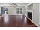 Living room featuring hardwood floors and a fireplace at 325 Pelling Dr, York, SC 29745