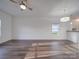 Spacious dining room with hardwood floors and chandelier at 558 Geneva Cir, Gastonia, NC 28056