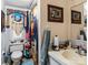 Bathroom with toilet, sink, and shower/tub combo at 7676 Shoupes Grove Church Rd, Hickory, NC 28612
