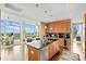 Gourmet kitchen with stainless steel appliances and island at 215 N Pine St # 3705, Charlotte, NC 28202