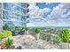 Spacious balcony with city views and modern furniture at 215 N Pine St # 3705, Charlotte, NC 28202