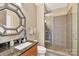 Modern bathroom with a walk-in shower at 215 N Pine St # 3705, Charlotte, NC 28202