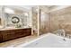 Relax in this spa-like bathroom with a soaking tub at 215 N Pine St # 3705, Charlotte, NC 28202