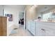 Spacious bathroom with double vanity and view of bedroom at 775 Kathy Dianne Dr, Fort Mill, SC 29707