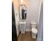 Modern powder room with pedestal sink and hexagon tile floor at 444 19Th Avenue Nw Cir, Hickory, NC 28601