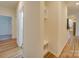 Bright hallway with built-in bench seating and storage at 2716 Manor Stone Way, Indian Trail, NC 28079