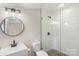 Modern bathroom with a walk-in shower and white tile at 305 N Watterson St, Kings Mountain, NC 28086