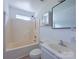 Clean bathroom featuring a tub shower combo and updated vanity at 5115 Rosemede Dr, Charlotte, NC 28227