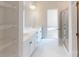 Modern bathroom with double vanity and glass shower at 515 Tates Trl # 39, Cramerton, NC 28032