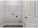 Laundry room with wire shelving and space for a washer and dryer at 1038 Heath Helms Rd, Monroe, NC 28110