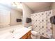Small bathroom with shower/tub combo and wood vanity at 2640 Ironwood Dr, Hickory, NC 28602