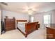 Spacious bedroom with a sleigh bed and dresser at 2640 Ironwood Dr, Hickory, NC 28602