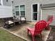 Small patio with seating for relaxing outdoors at 7308 Gallery Pointe Ln, Charlotte, NC 28269