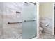 Updated bathroom with a walk-in shower and modern fixtures at 12708 Hamilton Rd, Charlotte, NC 28273
