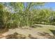 View of a grassy backyard area with trees and a dirt path at 804 Sowell St, Lancaster, SC 29720