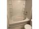 Clean bathroom with tub/shower combination and shelving at 3104 Birchstone Ln, Charlotte, NC 28269