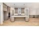Modern kitchen with gray cabinetry, quartz countertops, and a large island at 1336 Sage Pine Cir # 21, Clover, SC 29710