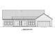 Home rear elevation showing a two-car garage and covered porch at 12817 Mayes Rd, Huntersville, NC 28078