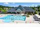 Resort-style pool with many people enjoying water aerobics at 12817 Mayes Rd, Huntersville, NC 28078