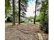 House backyard with large trees and a partly visible deck at 142 Scotland Dr, Mooresville, NC 28115