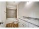 Bathroom with a tub, granite vanity, and grey tile shower at 0002 Bolton Rd, Catawba, NC 28609