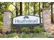 Community entrance sign for Heathstead Condominiums at 6132 Heath Ridge Ct, Charlotte, NC 28210