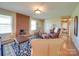 Living room with a brick fireplace and hardwood floors at 8510 Olive Branch Rd, Marshville, NC 28103