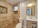 Updated bathroom with tile shower and modern vanity at 3980 Fish Pond Rd, Salisbury, NC 28146
