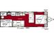 Floor plan of a camper showing queen bed and dinette at 102 Elm St # 94, New London, NC 28127